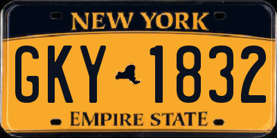 NY license plate GKY1832