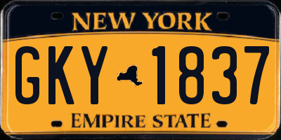 NY license plate GKY1837