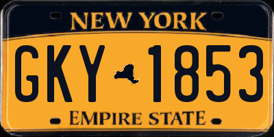 NY license plate GKY1853