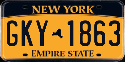 NY license plate GKY1863