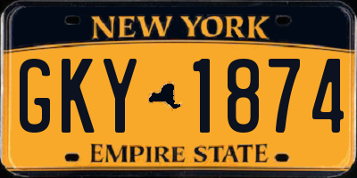 NY license plate GKY1874