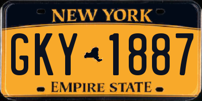 NY license plate GKY1887