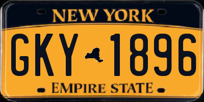 NY license plate GKY1896