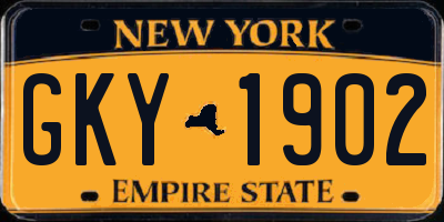 NY license plate GKY1902
