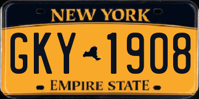 NY license plate GKY1908