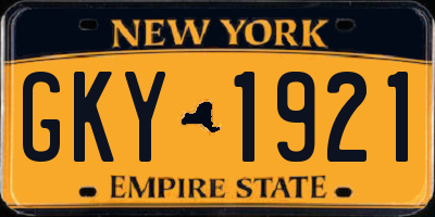 NY license plate GKY1921