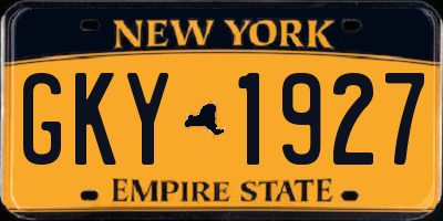 NY license plate GKY1927