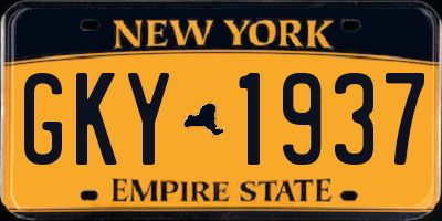 NY license plate GKY1937