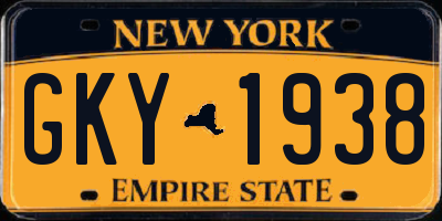 NY license plate GKY1938