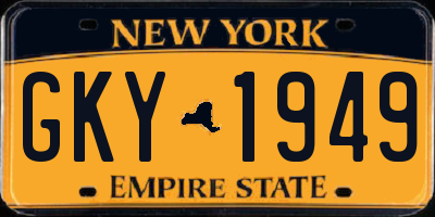 NY license plate GKY1949