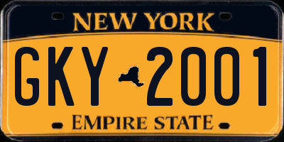 NY license plate GKY2001