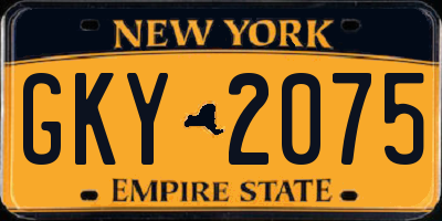 NY license plate GKY2075