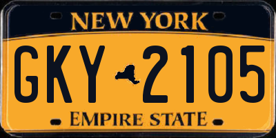 NY license plate GKY2105
