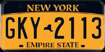 NY license plate GKY2113
