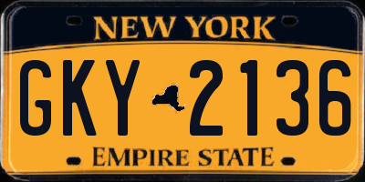 NY license plate GKY2136