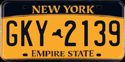 NY license plate GKY2139