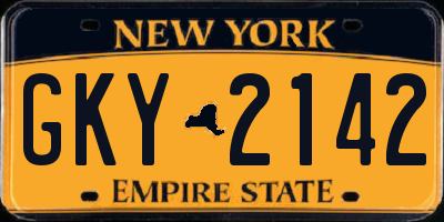 NY license plate GKY2142