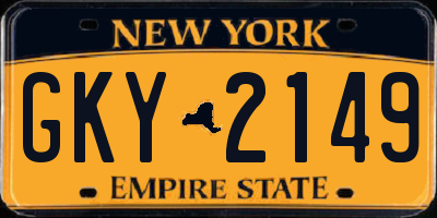 NY license plate GKY2149