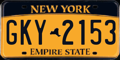 NY license plate GKY2153