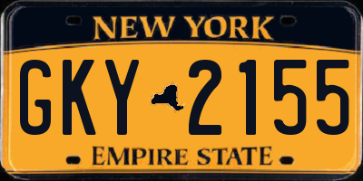 NY license plate GKY2155
