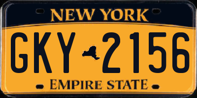 NY license plate GKY2156