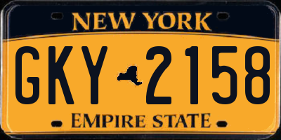 NY license plate GKY2158