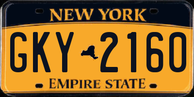 NY license plate GKY2160