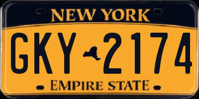 NY license plate GKY2174