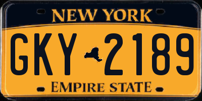 NY license plate GKY2189