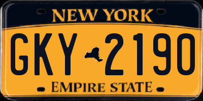 NY license plate GKY2190