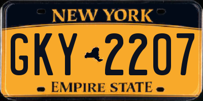 NY license plate GKY2207