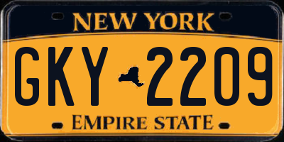 NY license plate GKY2209