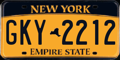 NY license plate GKY2212