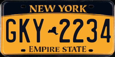 NY license plate GKY2234