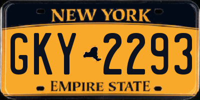 NY license plate GKY2293