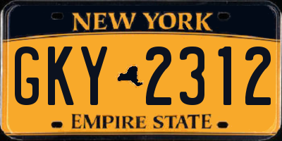 NY license plate GKY2312