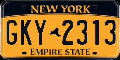 NY license plate GKY2313