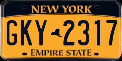 NY license plate GKY2317