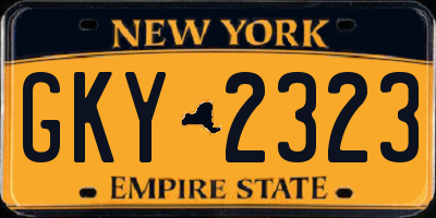 NY license plate GKY2323