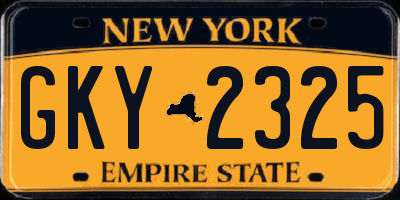 NY license plate GKY2325