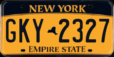NY license plate GKY2327