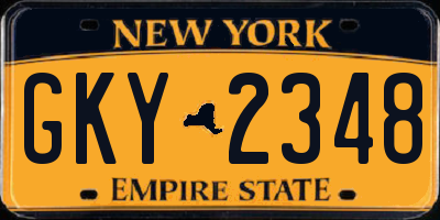 NY license plate GKY2348