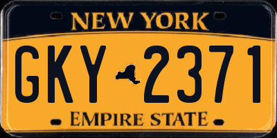 NY license plate GKY2371