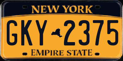 NY license plate GKY2375