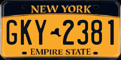 NY license plate GKY2381