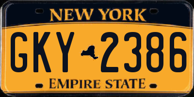 NY license plate GKY2386