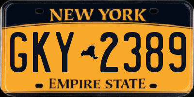NY license plate GKY2389