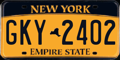 NY license plate GKY2402