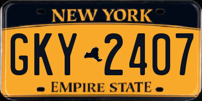 NY license plate GKY2407
