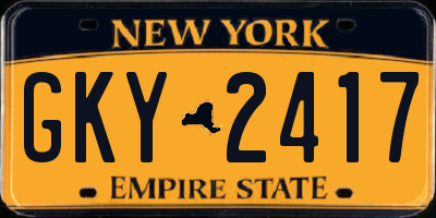 NY license plate GKY2417